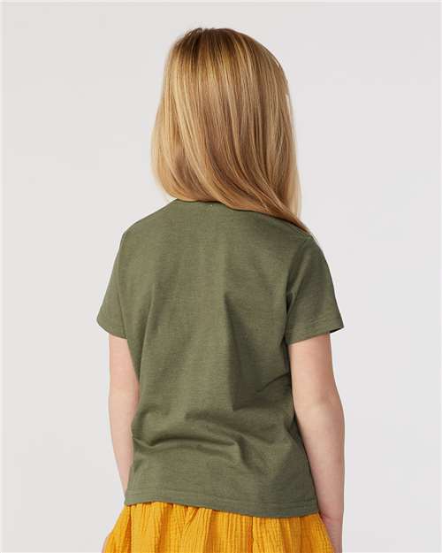 Toddler Fine Jersey T-Shirt — Soft Kids Tee [2T-5T] - Vintage Military Green - Back