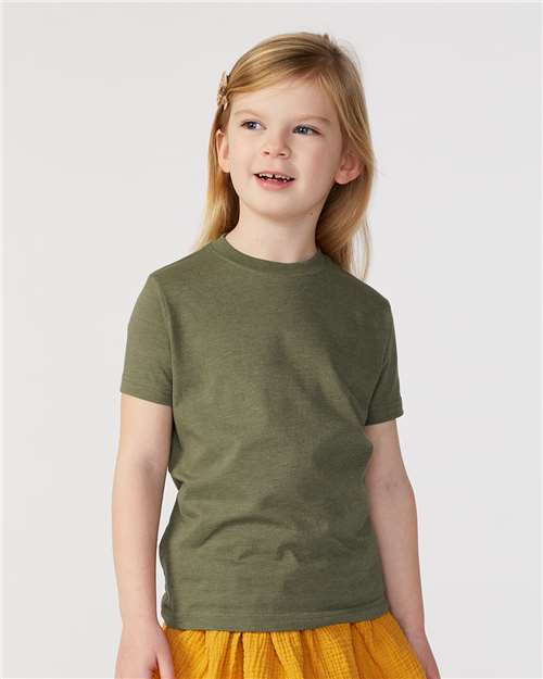 Toddler Fine Jersey T-Shirt — Soft Kids Tee [2T-5T] - Vintage Military Green - Front