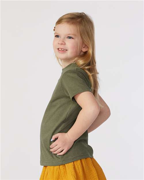 Toddler Fine Jersey T-Shirt — Soft Kids Tee [2T-5T] - Vintage Military Green - Side