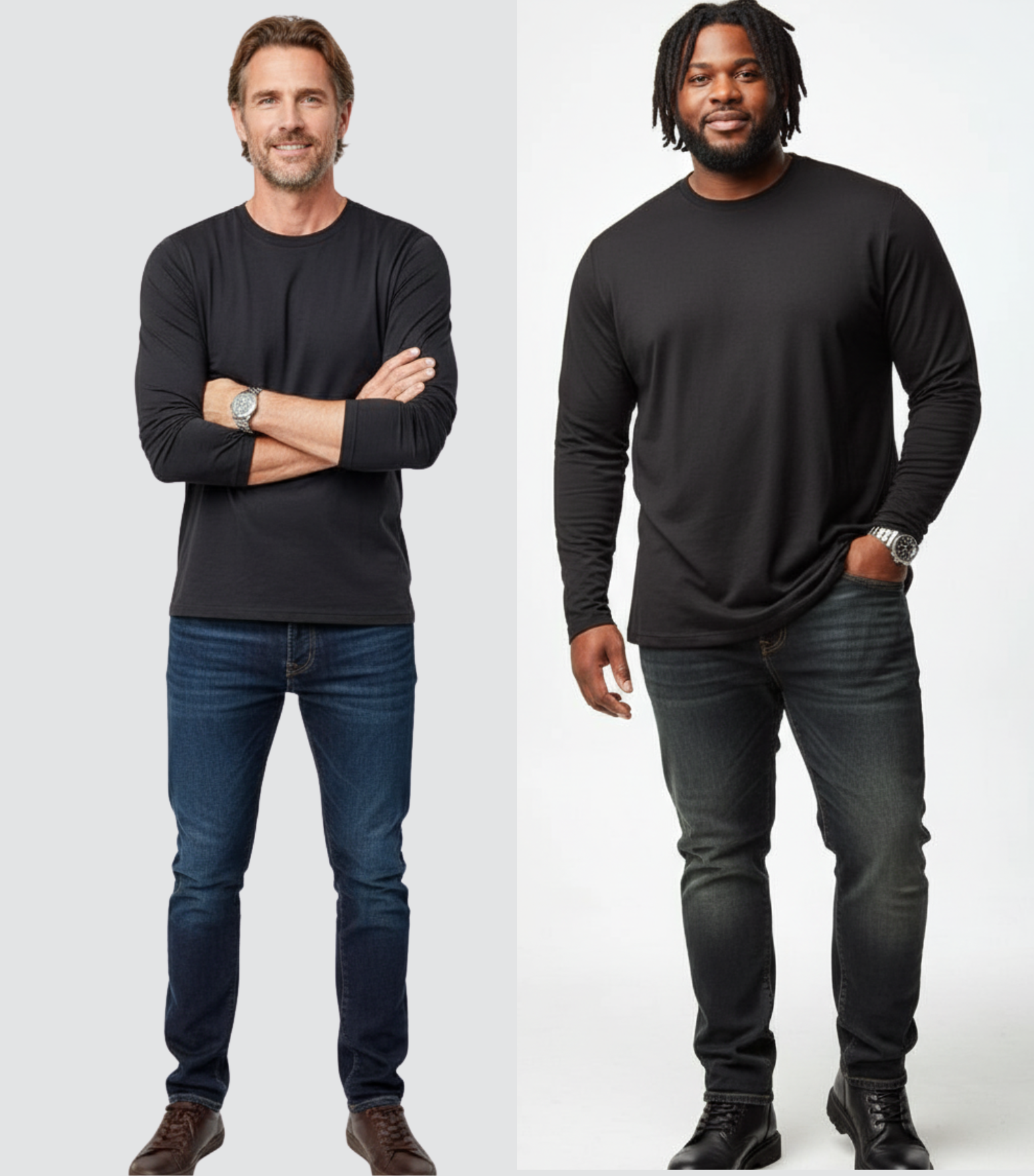 Long Sleeve Crew Neck T-Shirt for men - perfect fit