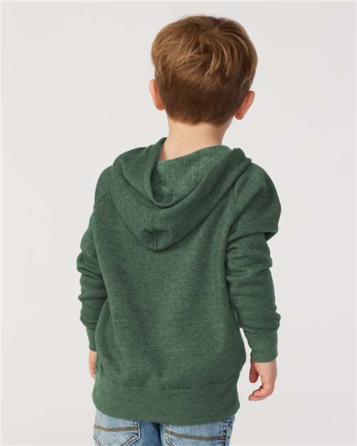 Toddler Hooded Raglan Sweatshirt — Kids Hoodie [2T-5T] - Moss - Back