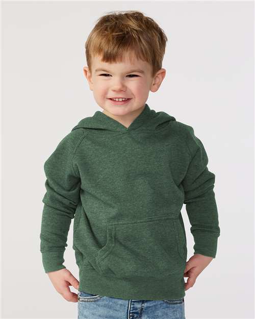 Toddler Hooded Raglan Sweatshirt — Kids Hoodie [2T-5T] - Moss - Front