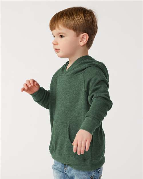 Toddler Hooded Raglan Sweatshirt — Kids Hoodie [2T-5T] - Moss - Side
