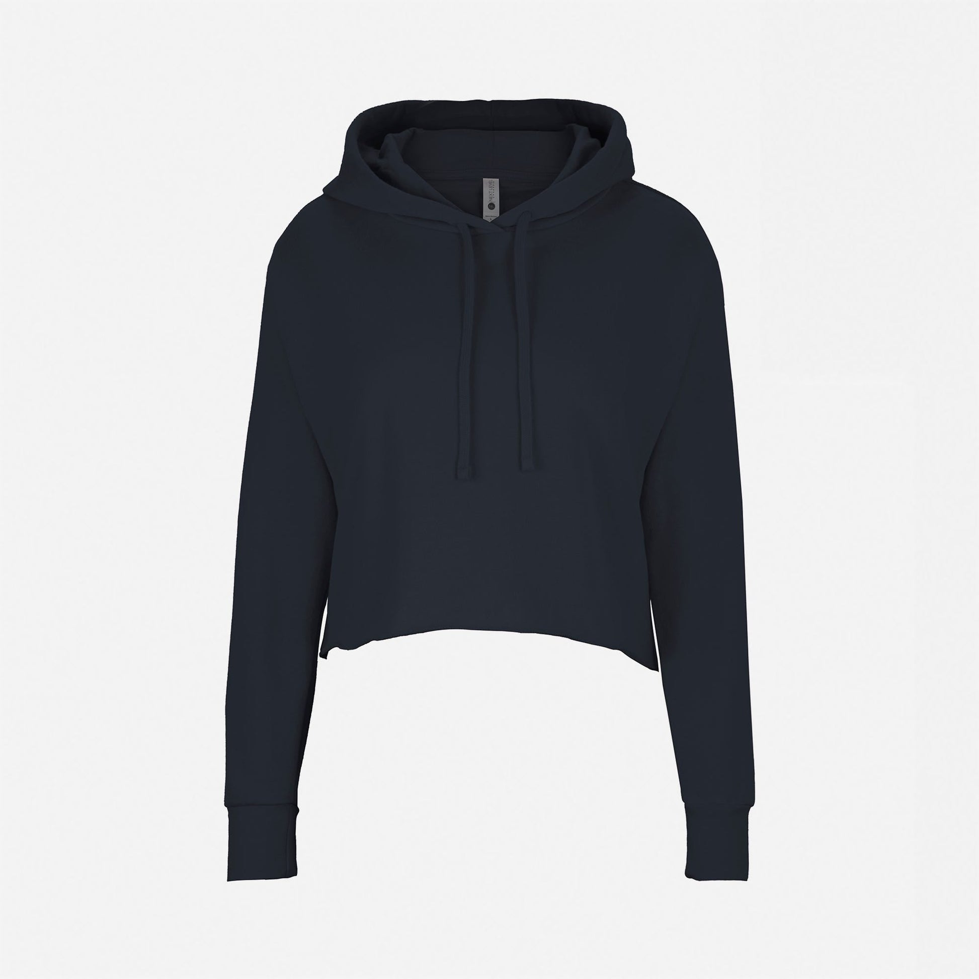 Women's Laguna Sueded Raw Edge Crop Hoodie - Midnight Navy - The American Threads