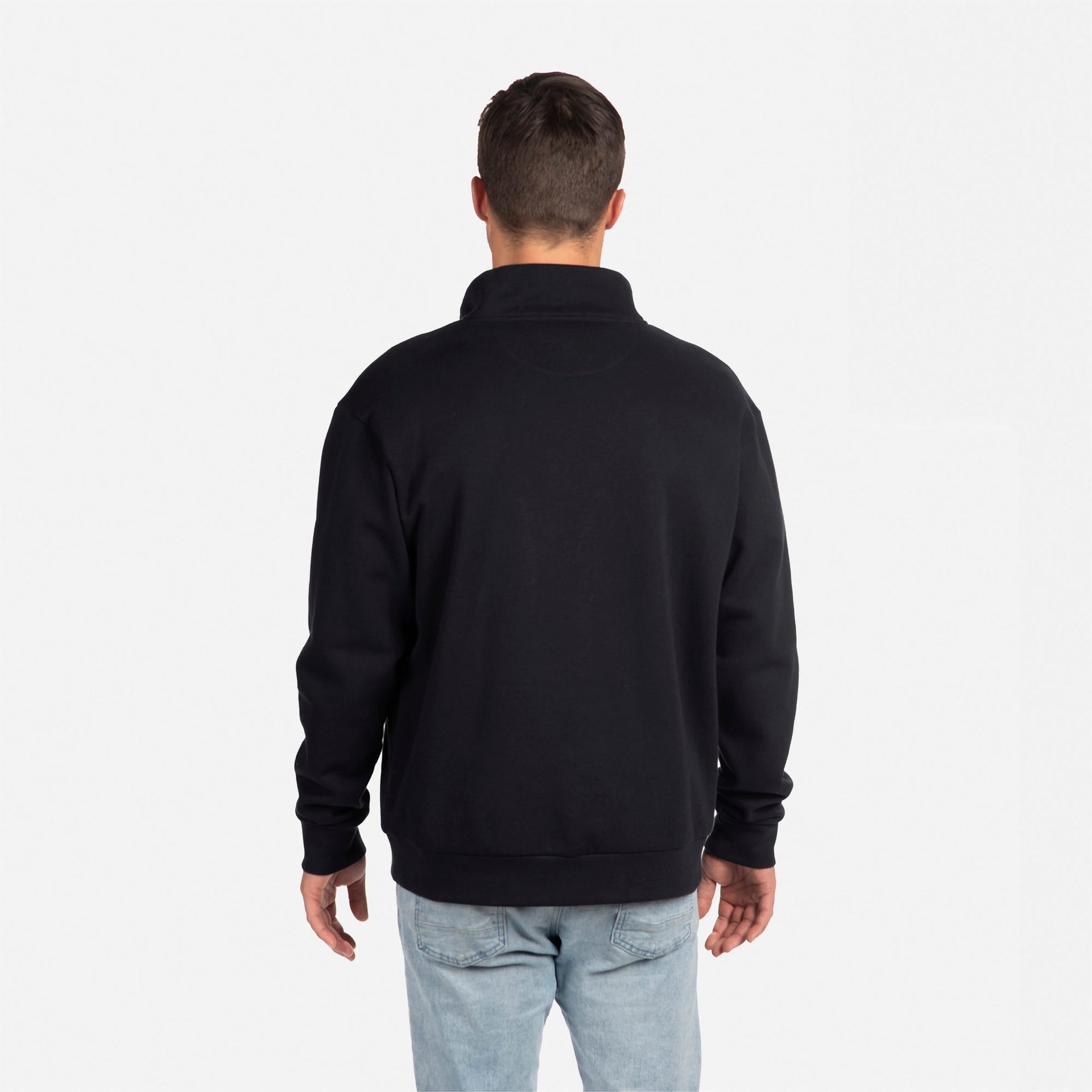 Fleece Quarter Zip - Black - The American Threads