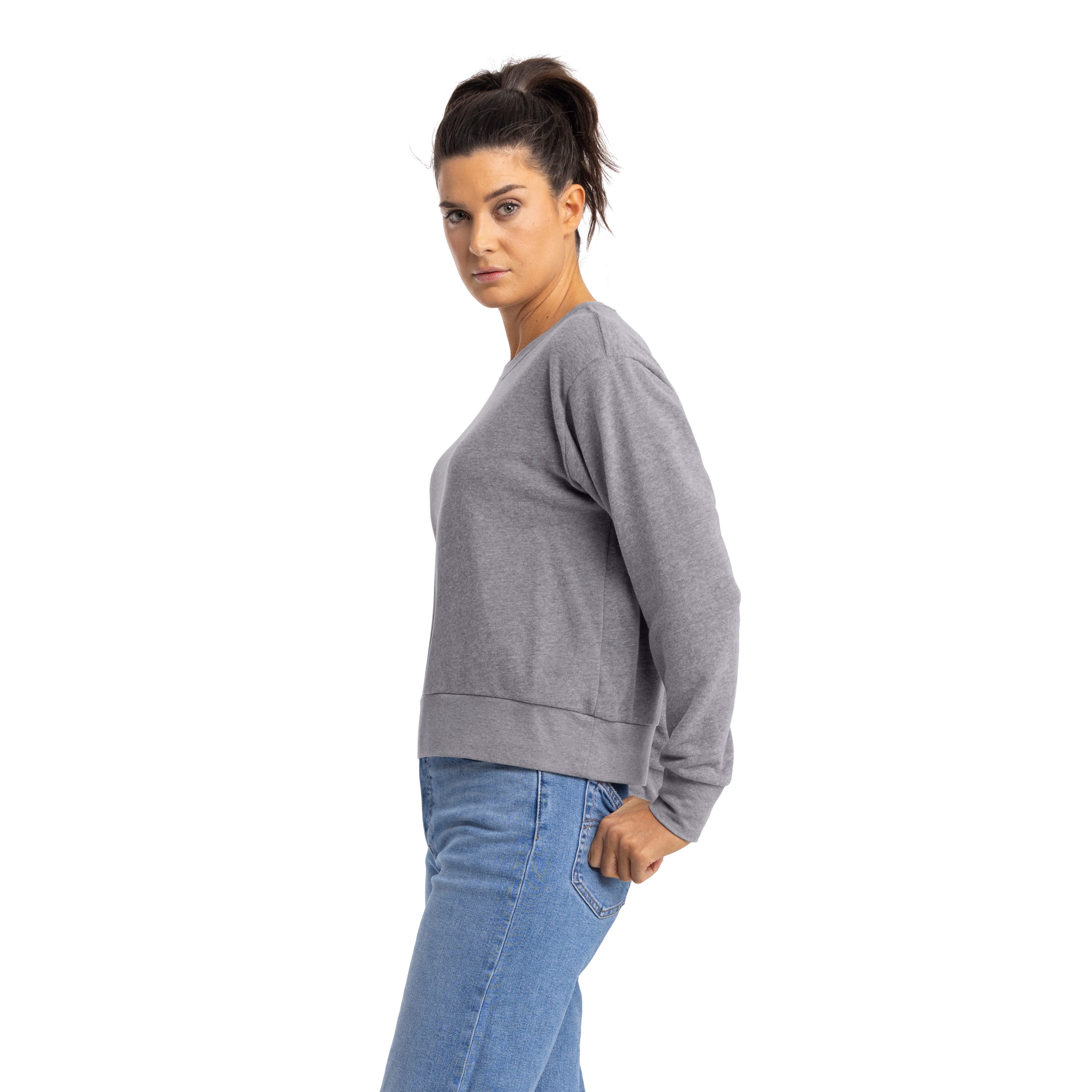 Women's Sueded French Terry Sweatshirt – Soft, Stylish, and