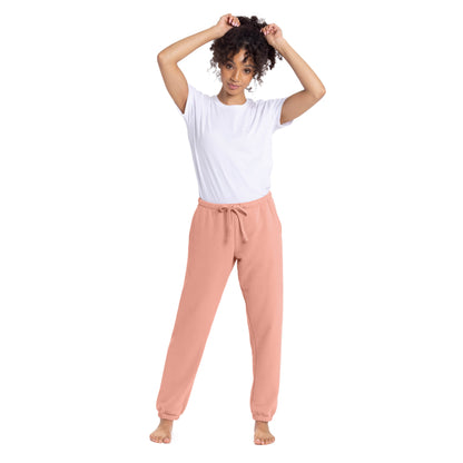 Women's sueded French Terry sweatpants - Desert Pink - The American Threads