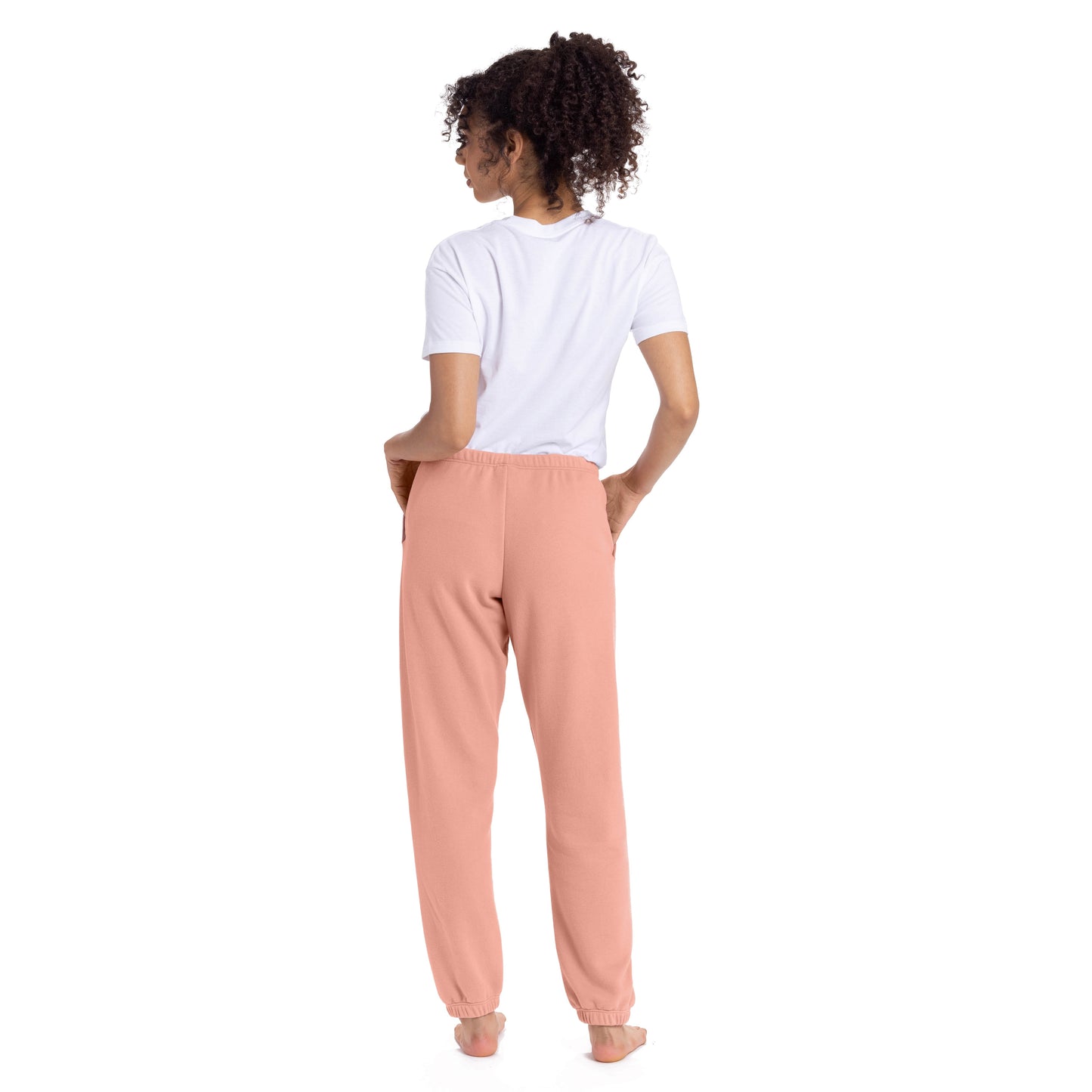 Women's sueded French Terry sweatpants - Desert Pink - The American Threads