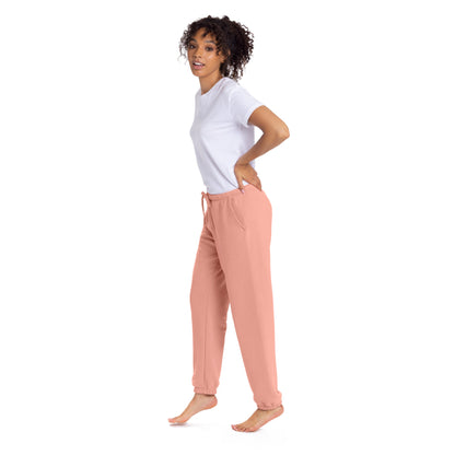 Women's sueded French Terry sweatpants - Desert Pink - The American Threads
