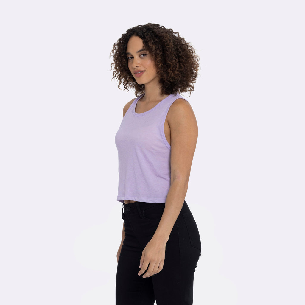 Women's Festival Cropped Tank - Lavender - The American Threads