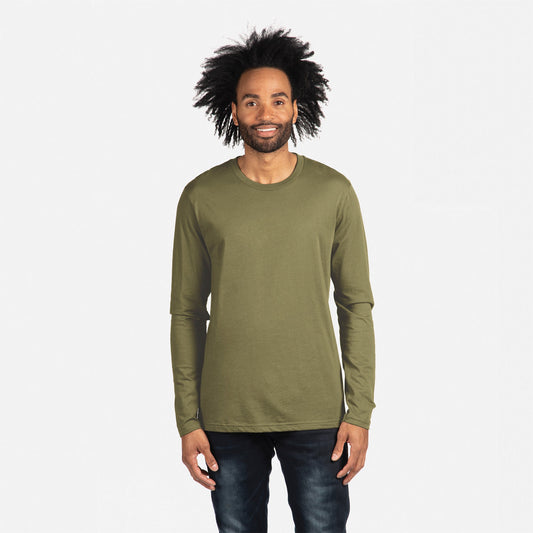 Cotton Long Sleeve T-Shirt - Military Green - The American Threads