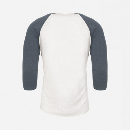 Tri-Blend 3/4 Raglan T-Shirt - Indigo / Heather White - The American Threads