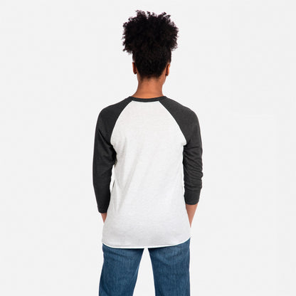 Tri-Blend 3/4 Raglan T-Shirt - Vintage Black / Heather White - The American Threads