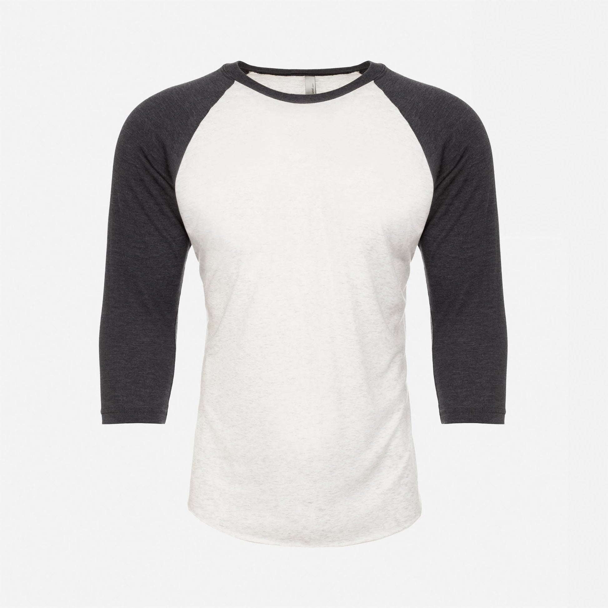 Tri-Blend 3/4 Raglan T-Shirt - Vintage Black / Heather White - The American Threads