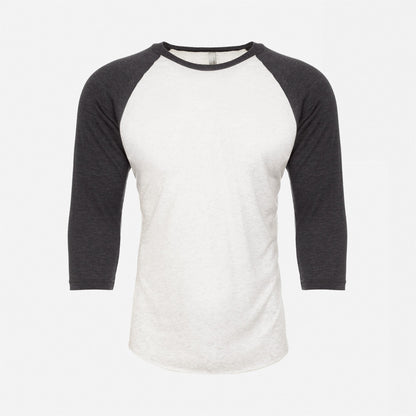 Tri-Blend 3/4 Raglan T-Shirt - Vintage Black / Heather White - The American Threads