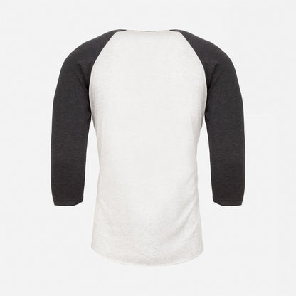 Tri-Blend 3/4 Raglan T-Shirt - Vintage Black / Heather White - The American Threads