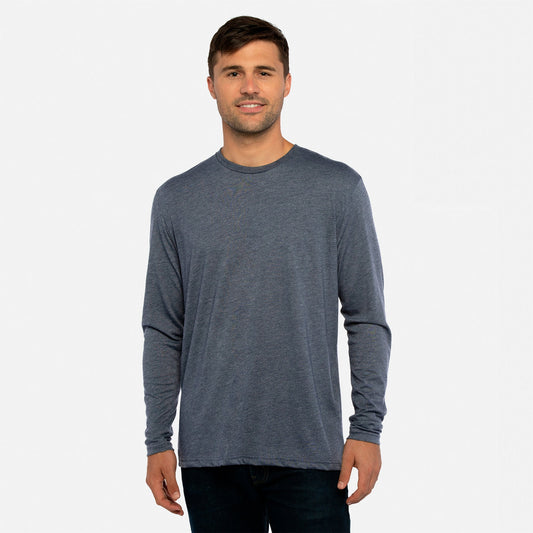 Tri-Blend Long Sleeve T-Shirt - Indigo - The American Threads