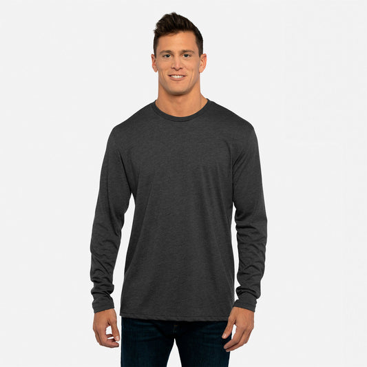 Tri-Blend Long Sleeve T-Shirt - Vintage Black - The American Threads
