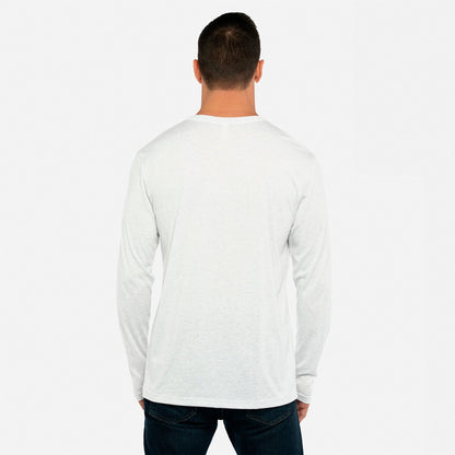 Tri-Blend Long Sleeve T-Shirt - Heather White - The American Threads