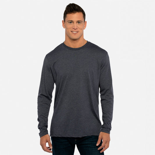 Tri-Blend Long Sleeve T-Shirt - Vintage Navy - The American Threads