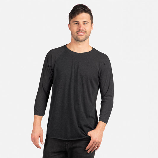 Tri-Blend 3/4 Raglan T-Shirt - Vintage Black / Vintage Black - The American Threads