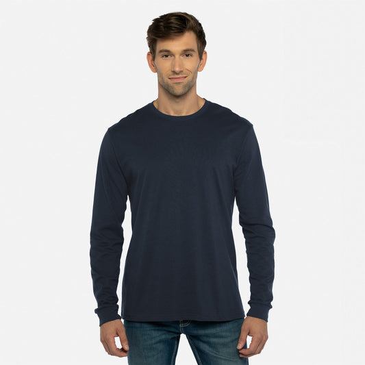 Sueded Long Sleeve T-Shirt - Midnight Navy - The American Threads