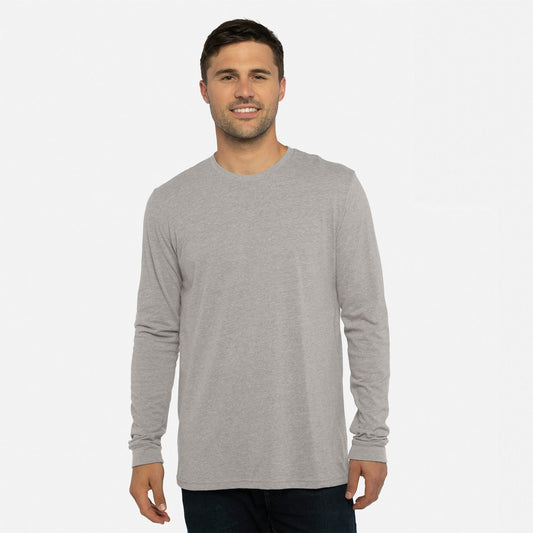 Sueded Long Sleeve T-Shirt - Dark Heather Gray - The American Threads