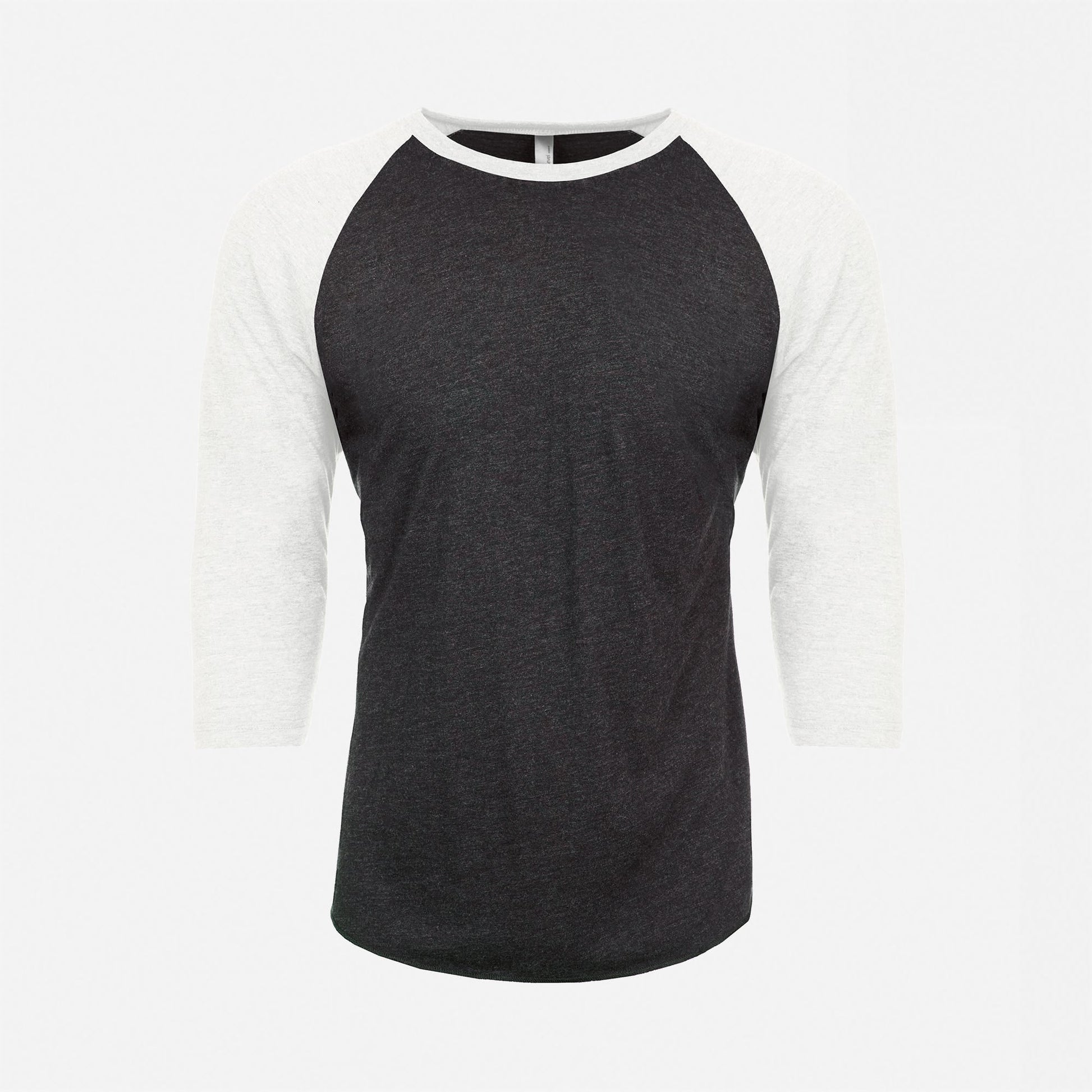 Tri-Blend 3/4 Raglan T-Shirt - Heather White / Vintage Black - The American Threads