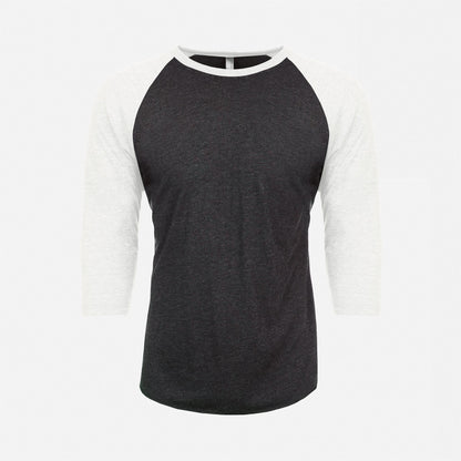 Tri-Blend 3/4 Raglan T-Shirt - Heather White / Vintage Black - The American Threads