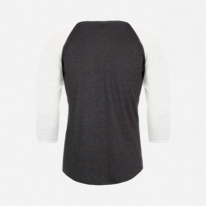 Tri-Blend 3/4 Raglan T-Shirt - Heather White / Vintage Black - The American Threads