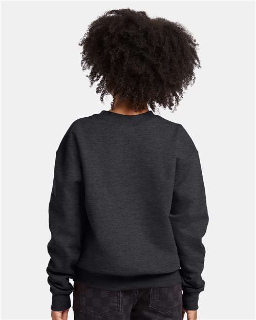 Youth EcoSmart Crewneck Sweatshirt — Kids [XS-XL] - Charcoal Heather - Back