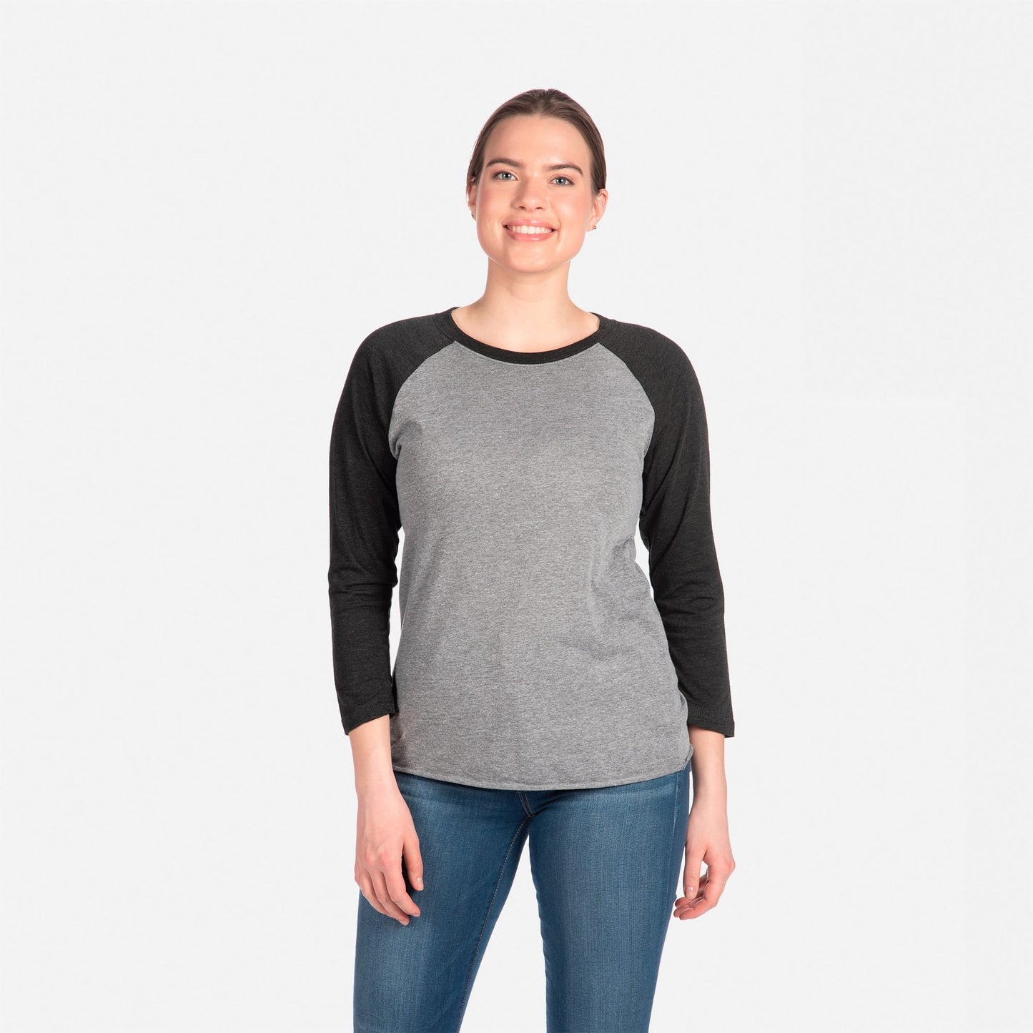 Tri-Blend 3/4 Raglan T-Shirt - Vintage Black / Premium Heather - The American Threads