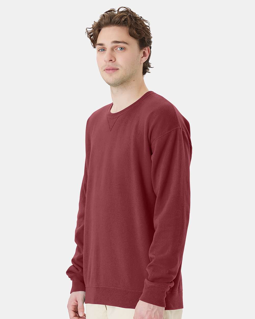 Unisex Garment-Dyed Crewneck Sweatshirt - Cayenne - S