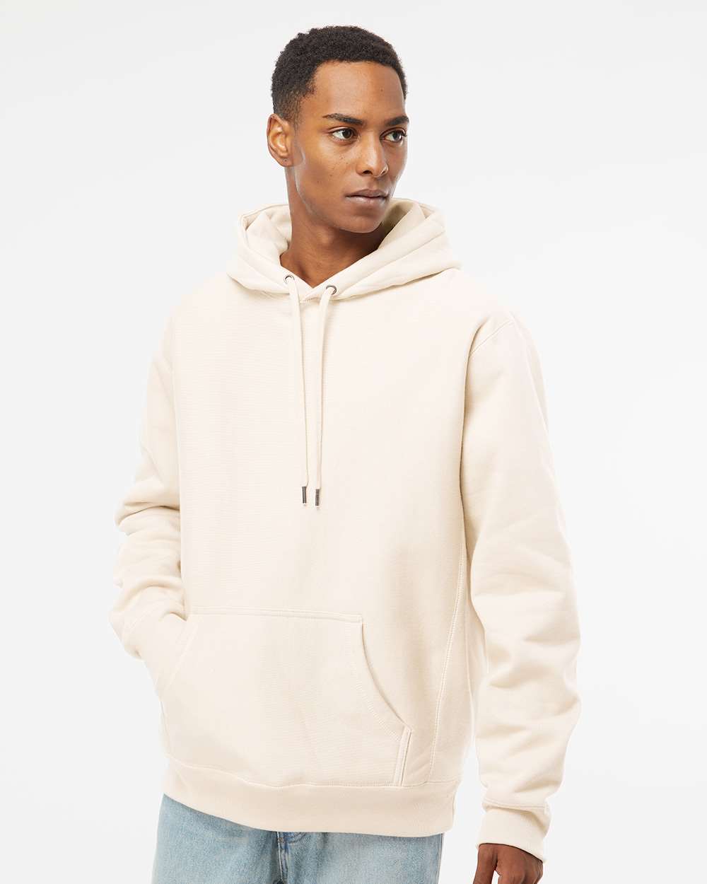 Unisex Legend Heavyweight Cross-Grain Hooded Sweatshirt - Bone - XS