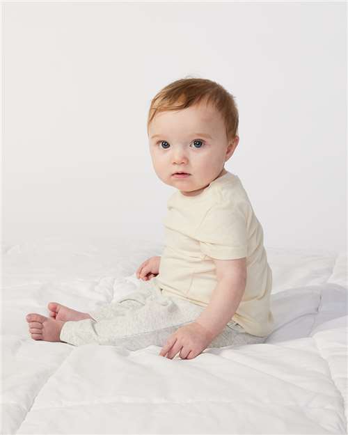 Soft Baby Tee — Short Sleeve Infant T-Shirt - Natural - Side