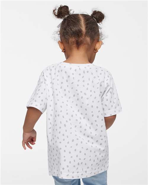 Toddler Fine Jersey T-Shirt — Soft Kids Tee [2T-5T] - White Spot - Back