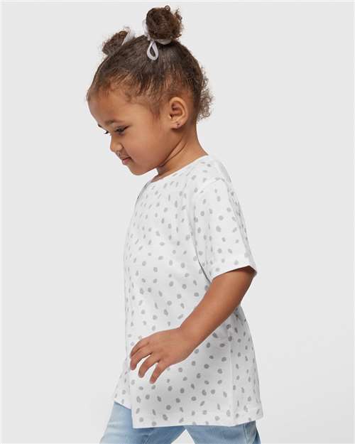 Toddler Fine Jersey T-Shirt — Soft Kids Tee [2T-5T] - White Spot - Side