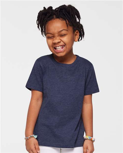 Toddler Fine Jersey T-Shirt — Soft Kids Tee [2T-5T] - Vintage True Navy - Front