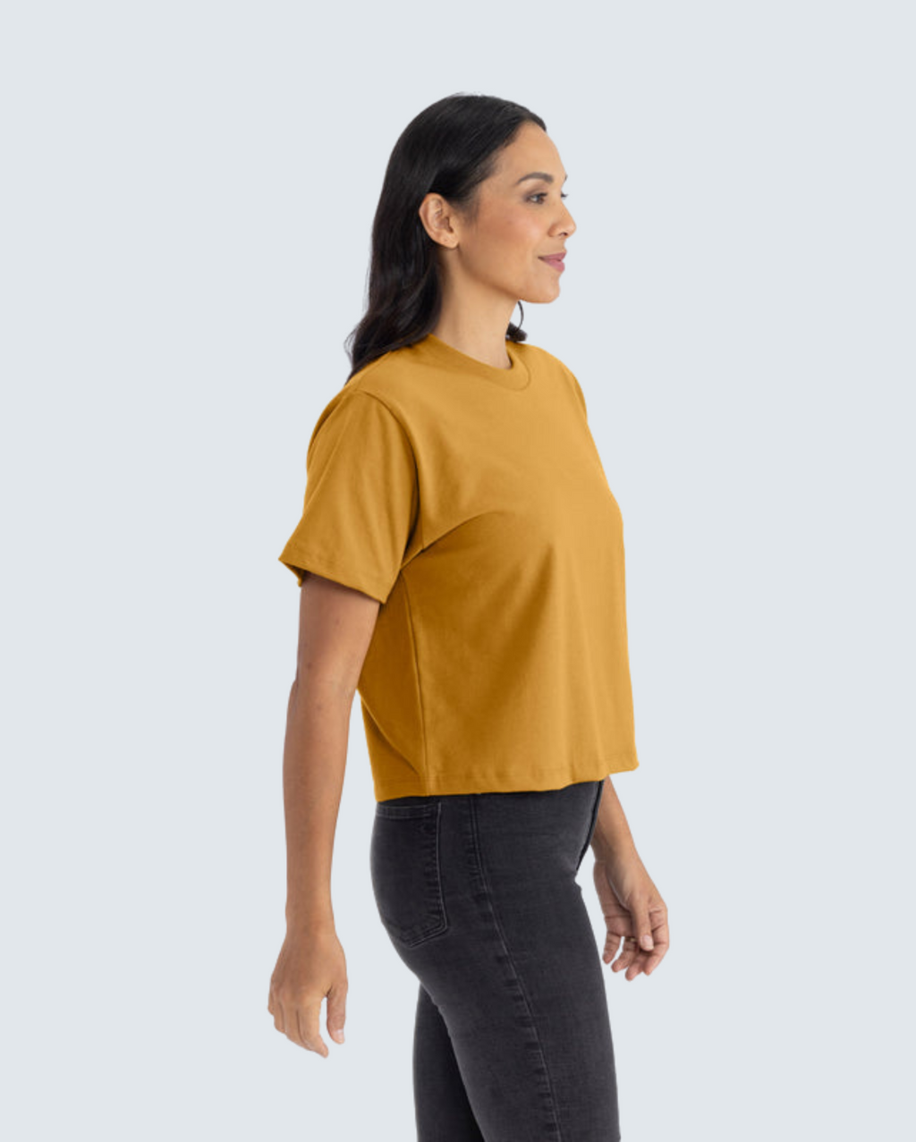 Women's Heavyweight High-Waist Boxy Tee - Antique Gold