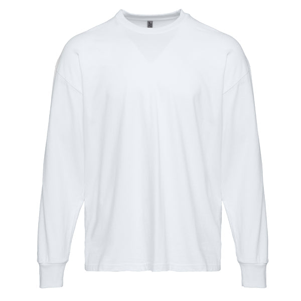 Heavyweight Cotton Long Sleeve T-Shirt - White - The American Threads