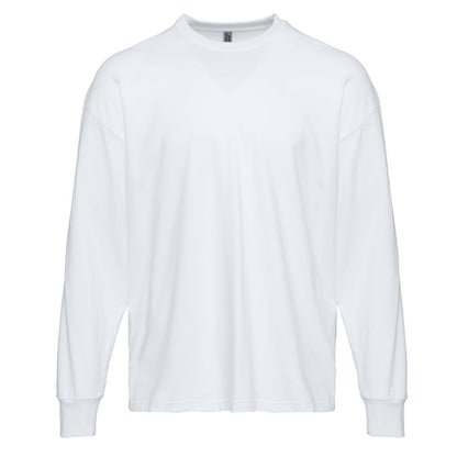 Heavyweight Cotton Long Sleeve T-Shirt - White - The American Threads