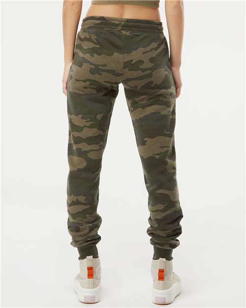 Independent Trading Co. PRM20PNT Women's Sweatpants - Forest Camo Heather - Back