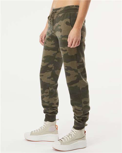 Independent Trading Co. PRM20PNT Women's Sweatpants - Forest Camo Heather - Side