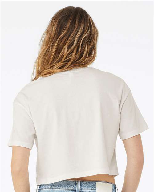 Bella + Canvas 6482 Women's Cropped Pullover Hoodie - Vintage White - Back