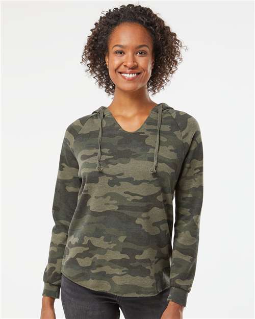 Independent Trading Co. PRM2500 Women's Jogger Pants - Forest Camo Heather - Front