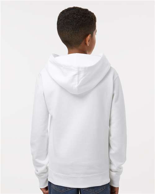 Youth Midweight Hoodie — Kids Pullover Sweatshirt [XS-XL] - White - Back