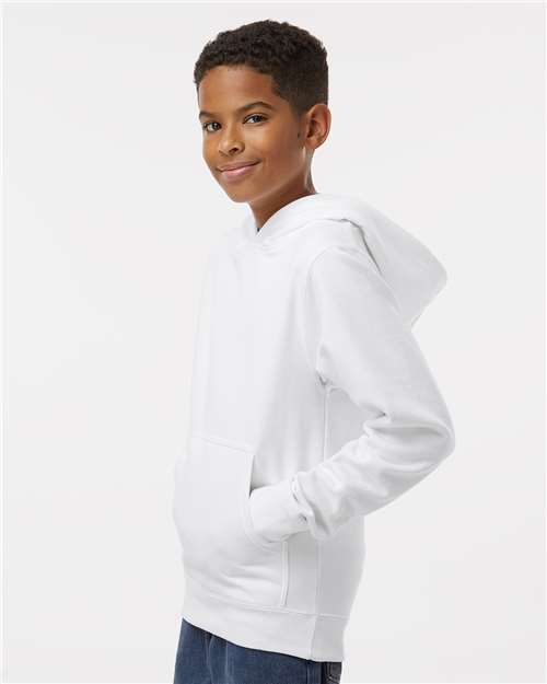 Youth Midweight Hoodie — Kids Pullover Sweatshirt [XS-XL] - White - Side