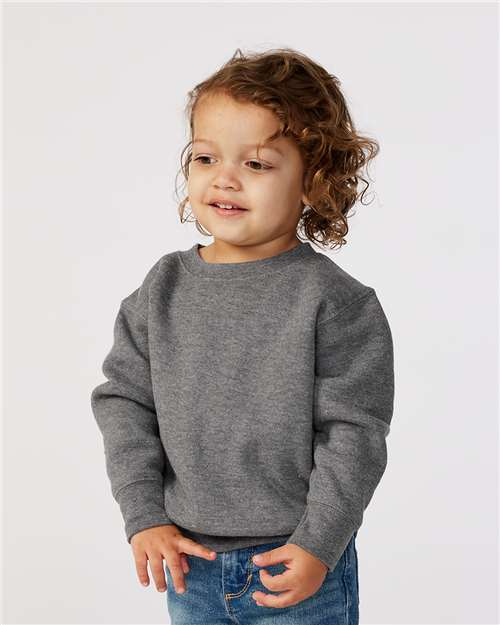 Toddler Crewneck Sweatshirt — Soft Fleece Kids Pullover - Granite Heather - Front
