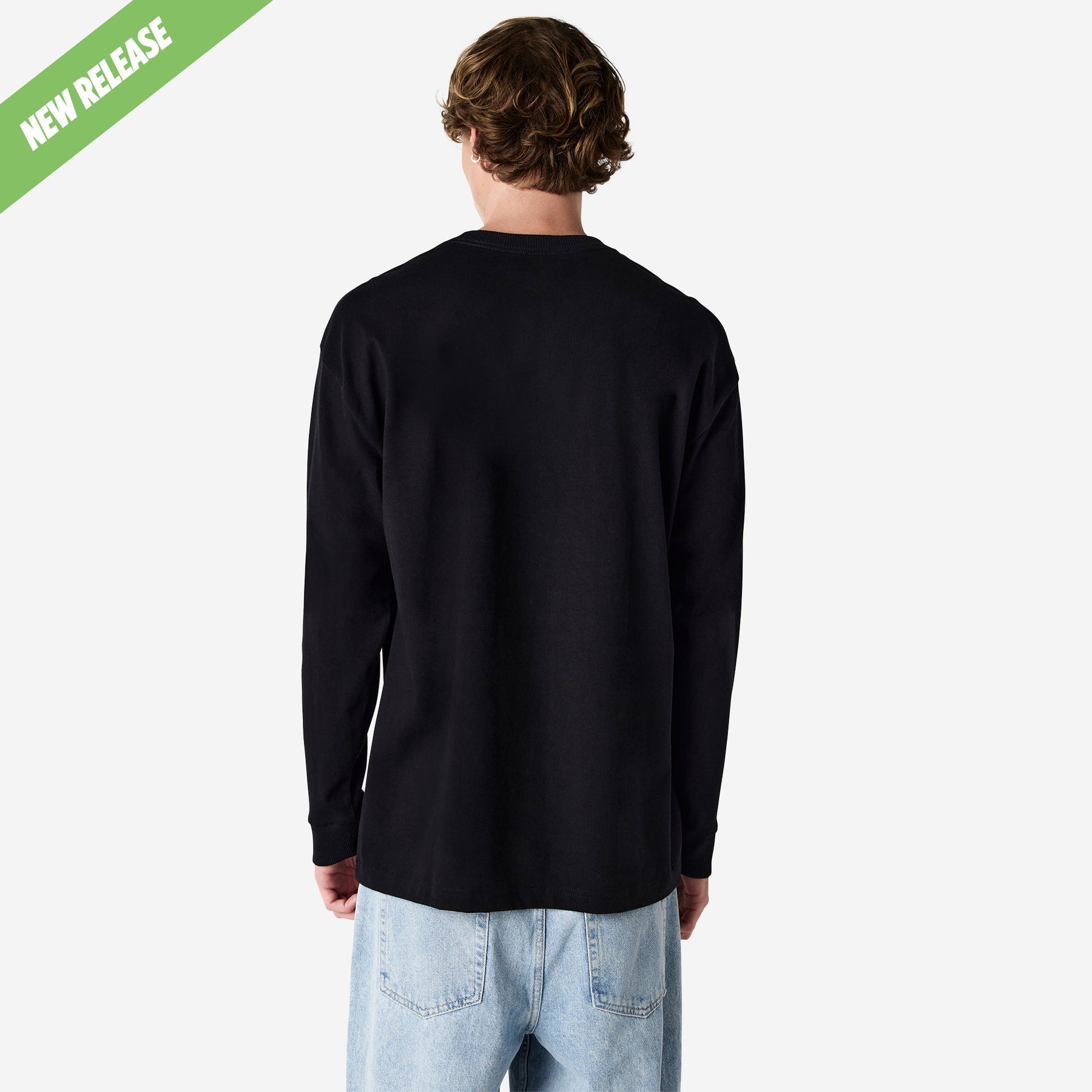 Heavyweight Long Sleeve Pocket Tee – Black - L