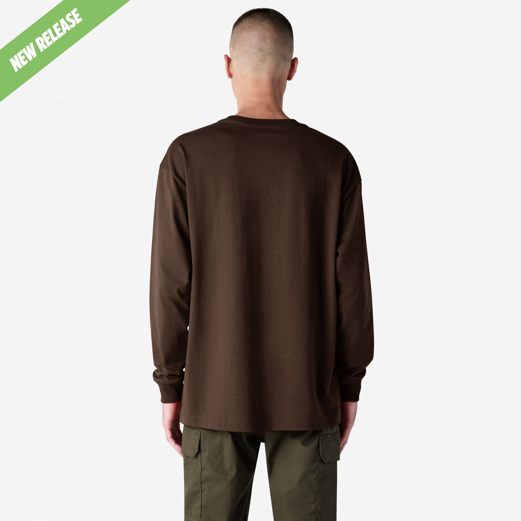 Heavyweight Long Sleeve Pocket Tee – Brown - L